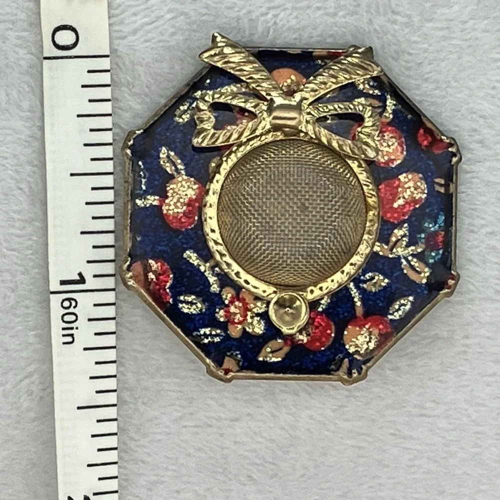 VTG 80s Gold Tone Glitter Multicolor Hat Brooch Cottagecore Whimsy Quirky Kitsch